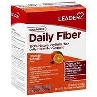 Leader Daily Fiber Psyllium Husk Packets, Smooth Orange (54 count) 