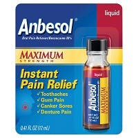 Anbesol Maximum Strength Instant Pain Relief Liquid 0.41 fl oz (12ml)