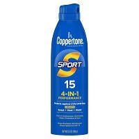 Coppertone Sport 4-in-1 Performance Broad Spectrum Sunscreen Spray, SPF 15. 5.5 oz (156g)