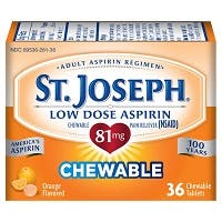 St. Joseph Low Dose Aspirin (81 mg) Orange Flavored Chewable Tablets, (36 count)