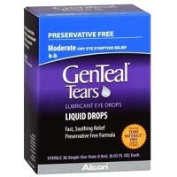 Genteal Tears Lubricant Eye Drops Liquid Drops Preservative-Free Single Use Vials (36 count)