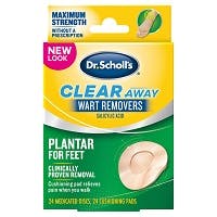 Dr. Scholl's Clear Away Maximum Strength Salicylic Acid Wart Remover for Feet, (24 count)