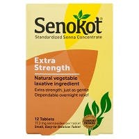 Senokot Extra Strength Natural Vegetable Laxative, Tablets, (12 count)