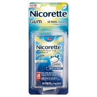 Nicorette Nicotine Gum 4mg White Ice Mint. (20 count)