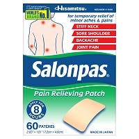 Salonpas Pain Relieving Patch, 8-Hour Pain Relief (60 Patches)