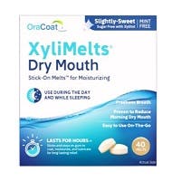 OraCoat XyliMelts for Dry Mouth, Slightly sweet (Mint-Free), (40 pieces)