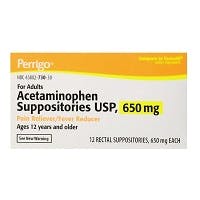 Perrigo Acetaminophen 650 mg suppositories (12 count box)