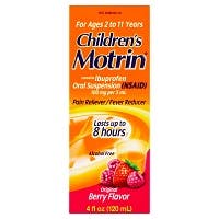 Motrin Children's Ibuprofen Oral Suspension For Ages 2 to 11 Years, Original Berry Flavor (4 fl oz)