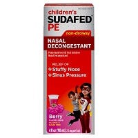Children’s Sudafed PE® Non-Drowsy Nasal Decongestant, Berry Liquid 4 fl. oz (118ml)