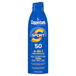 Coppertone Sport 4-in-1 Performance Broad Spectrum Sunscreen Spray, SPF 50 (5.5 oz)