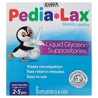 Fleet Pedia-Lax Glycerin Laxative Liquid Glycerin Suppositories,  Ages 2-5 yrs, (6 count)