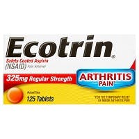 Ecotrin Safety Coated Aspirin Regular Strength Tablets, 325mg,  (125 count)