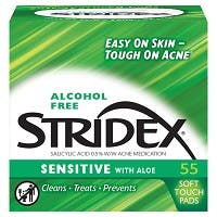 Stridex Acne Pads with Salicylic Acid, Sensitive with Aloe (55 count)