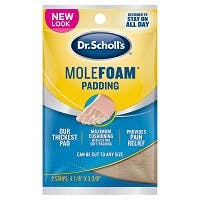 Dr. Scholls Molefoam Padding (4 1/8" x 3 3/8").  (2 strips)