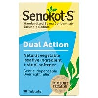 Senokot-S® Natural Vegetable Laxative Plus Stool Softener Tablets (30 count)