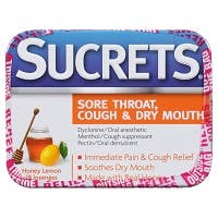Sucrets Sore Throat, Cough & Dry Mouth Honey Lemon Lozenges, (18 count)